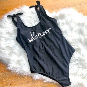 TRILLIUM NWT ‘Whatever’ black one piece swimsuit L
